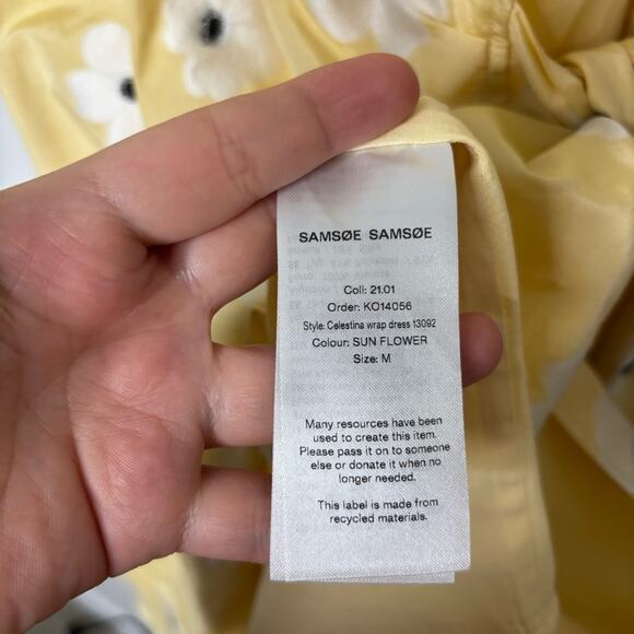 Samsoe Samsoe Celestina Floral Short Sleeve Cotton & Silk blend Dress size MED - Picture 9 of 12